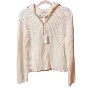Haven Well Within Cream Shaker Stitch Quarter Zip Sweater XS New 57467078